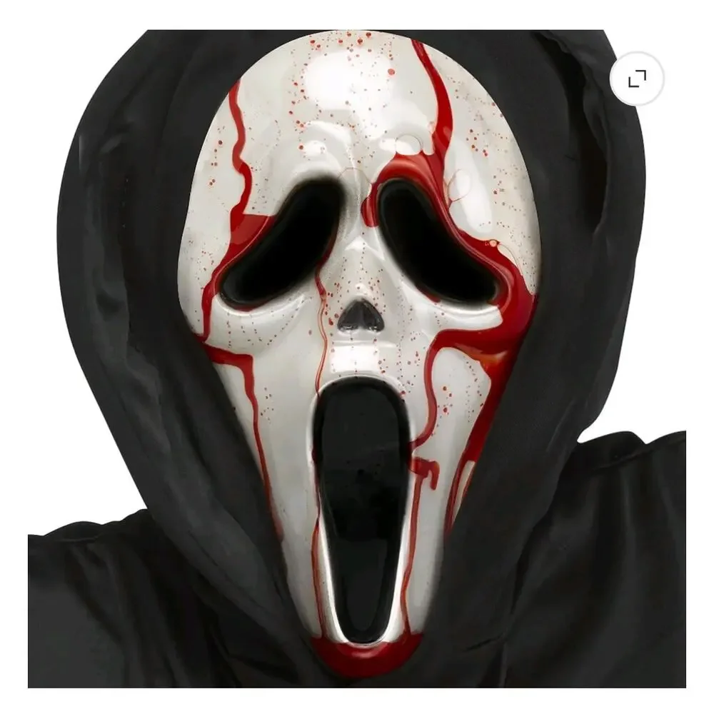 Ghost Face Bleeding Child Halloween Costume Med 8-10 Child NWT